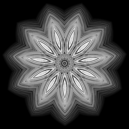Abstract the white star, figure on black backgroundのイラスト素材