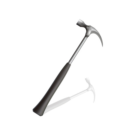 Acute strong axe with black leather handle on white backgroundのイラスト素材
