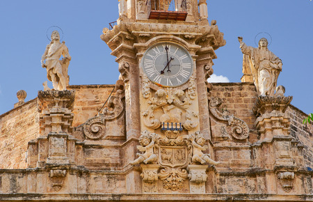 buildings Telegraf with lace fronts of city Valencia  Spain  architectural detailsのeditorial素材