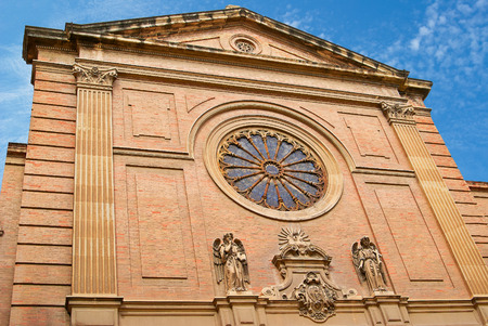 Historic  buildings with lace fronts of city Valencia  Spain  architectural detailsのeditorial素材