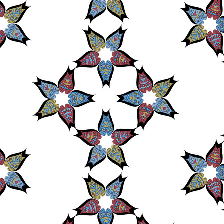 Romantic floral seamless pattern in gold and green tonesのイラスト素材