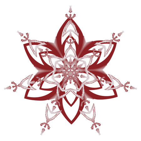 Set of red snowflakes holiday Christmas and New Yearのイラスト素材