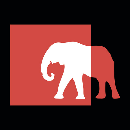 the Abstract pattern with modern red elephantsのイラスト素材