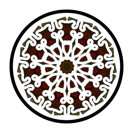 Openwork lace pattern seamless red on a white backgroundのイラスト素材