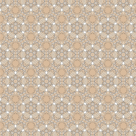 Primitive simple retro seamless pattern with lines and circlesの写真素材