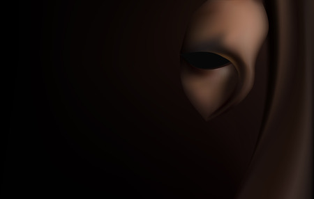 Dark brown female portrait vampireのイラスト素材