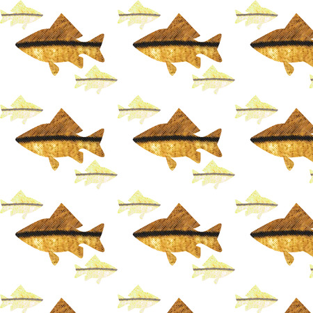 seamless pattern of yellow marine fishの写真素材