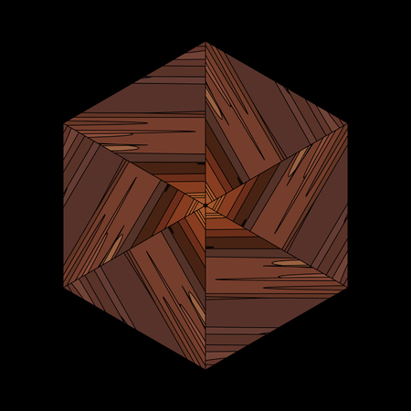 Ethnic brown ornament in the form of a geometric pattern of bambooのイラスト素材