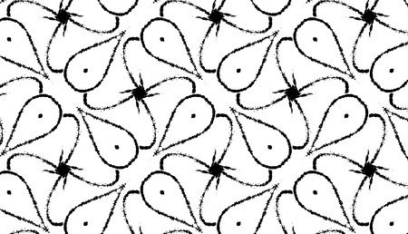 Primitive simple retro pattern with lines and circles
