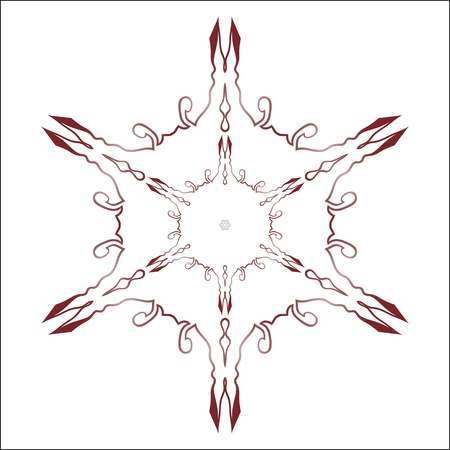 Primitive red abstract pattern with lines and circlesのイラスト素材