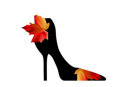 Black elegant high-heeled shoes. The art and fantasy of high fashion.のイラスト素材