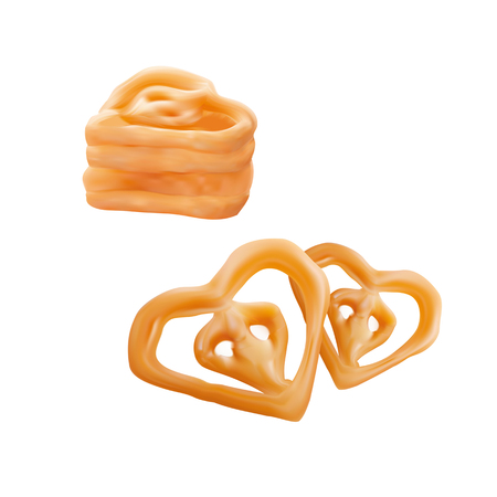 Sweet dessert sticks, brittle biscuits in the shape of sticks and angel wingsのイラスト素材