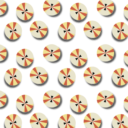 Abstract pattern with brown and gold buttons. Buttons on a white background.のイラスト素材