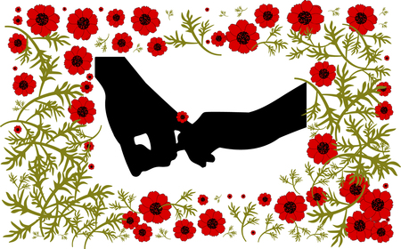St. Valentine's Day. Background with red poppies to the day of St. Valentina.のイラスト素材