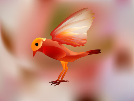 enchanted world of fantastic fairy tale. Magic bird of happiness in Wonderland.のイラスト素材