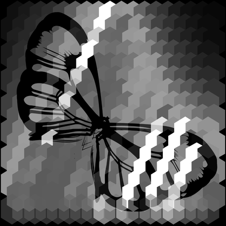 Constructive geometric pattern in shadesのイラスト素材