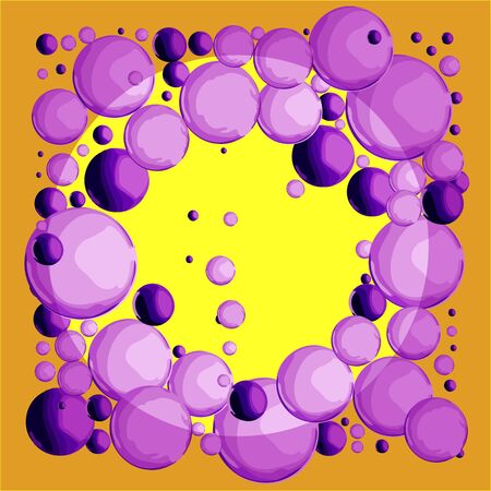 Luxury precious crystal balls purple and lilac transparent. Abstract precious crystal background of balls.のイラスト素材