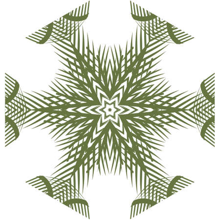 Christmas decorative pattern of green snowflakesのイラスト素材