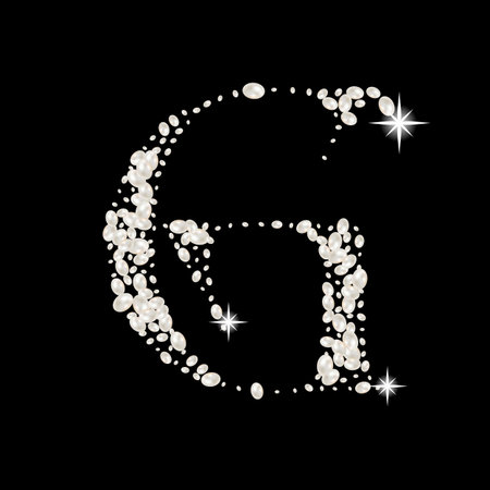Capital Letters G of English alphabet. luxury and elegant font glamour french styleのイラスト素材