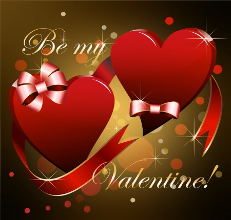 Background for Valentine s Day with two hearts reaching for each otherのイラスト素材