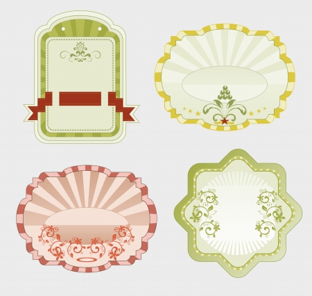 Design a variety of labels in vintage styleのイラスト素材