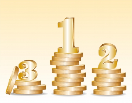 Illustration of gold coins in the growthのイラスト素材