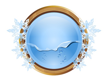 The blue button is filled with waterのイラスト素材