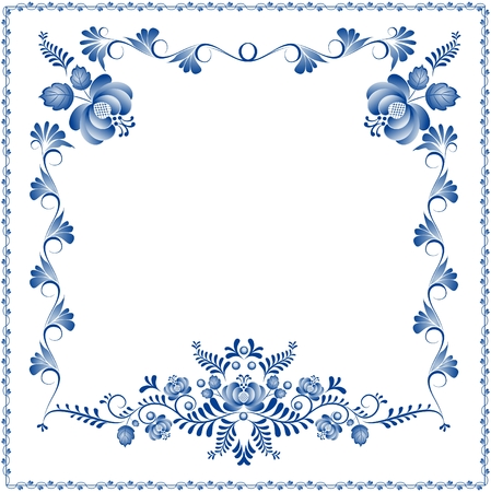 Background with ornament Gzhelのイラスト素材