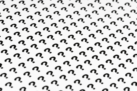 Question marks on a white backgroundの写真素材