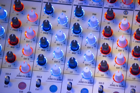 Part of an audio sound mixer