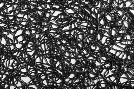 Black swirl patterns on white background