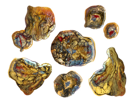 Colorful liquid abstract composition isolated on white backgroundの写真素材