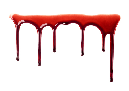 Dripping blood isolated on whiteの写真素材