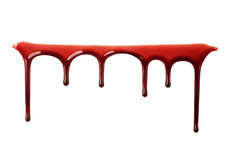 Dripping blood isolated on whiteの写真素材