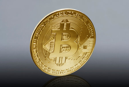 Golden bitcoin. Cryptocurrency. blockchain technologiesの写真素材