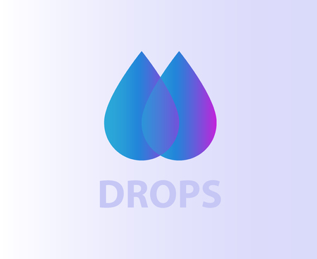 Two water drops Design element logo iconのイラスト素材