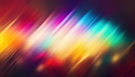 neon painting. Flare banner. abstract background. Gradient blurred illustration of luminous green purple yellow red smearing paint smoky composition.の素材