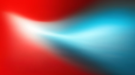 Gradient color paint. digital art. Graphic design. Colorful blurred blue red strokes flow windy glare composition wallpaper illustration.の素材