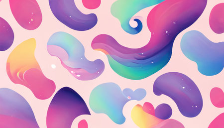 colorful pattern. abstract background. Paint decoration. Purple blue pink yellow gradient bubbles decorative art collageの素材