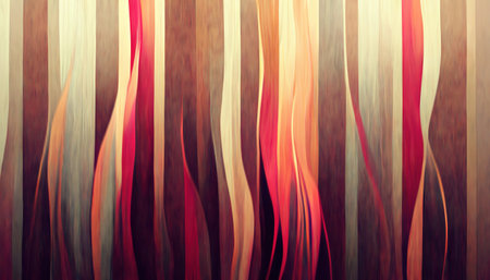 Color stripes abstract background. decorative art. Bright pink orange brown black curves waves pattern watercolor art illustration with free space.の素材