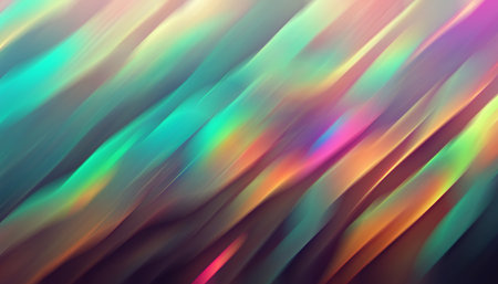 Light glow art. Abstract strokes. digital background. Colorful blurred gradient illustration of luminous green purple yellow smearing wave lines composition.の素材