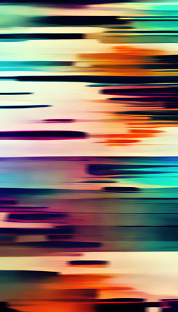striped background. Graphic painting. colorful pattern. Gradient illustration of rainbow smearing paint color flow glitch layer composition.の素材