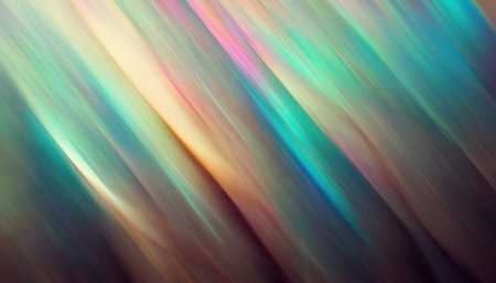 Blur glow. neon background. light flare. Defocused pink blue orange iridescent rainbow color rays motion collage abstractの素材