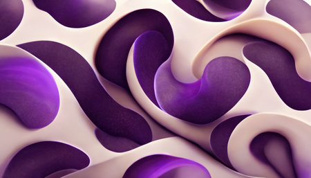 Fluid swirl abstract pattern art background. decorative ornament. Purple pink color curve wave shape creative motif graphic illustration.の素材