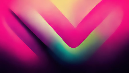 Graphic painting. geometric art. colorful background. Digital illustration of gradient pink green yellow striped layers composition pattern.の素材