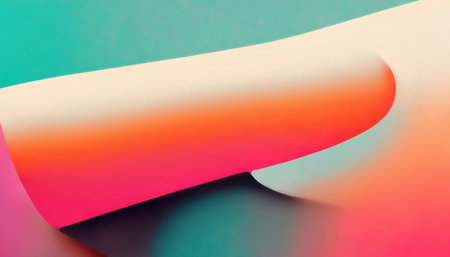 Color art abstract background. blur gradient. Defocused bright orange pink blue curve graphic shape creative design decorative modern illustration.の素材