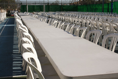 a lot of stulyev and tablesのeditorial素材