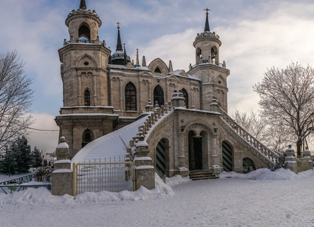 The Church in honour of the Vladimir icon of the mother of God, created in 1789 by the architect Bazhenov, in  Bykovo, Moscow region, Russia.の写真素材