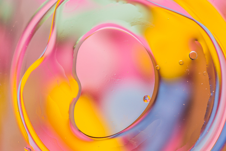 Abstract multi colored macro background - oil on water.の写真素材