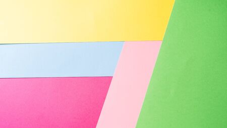 Flat lay Minimal creative paper background of pastel colors, with geometric shape.の写真素材